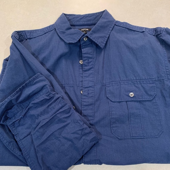 Lot of 3 - Apt. 9 Casual Button-down Shirts - Teal, Blue, Dark Grey - All Size L - Picture 7 of 9
